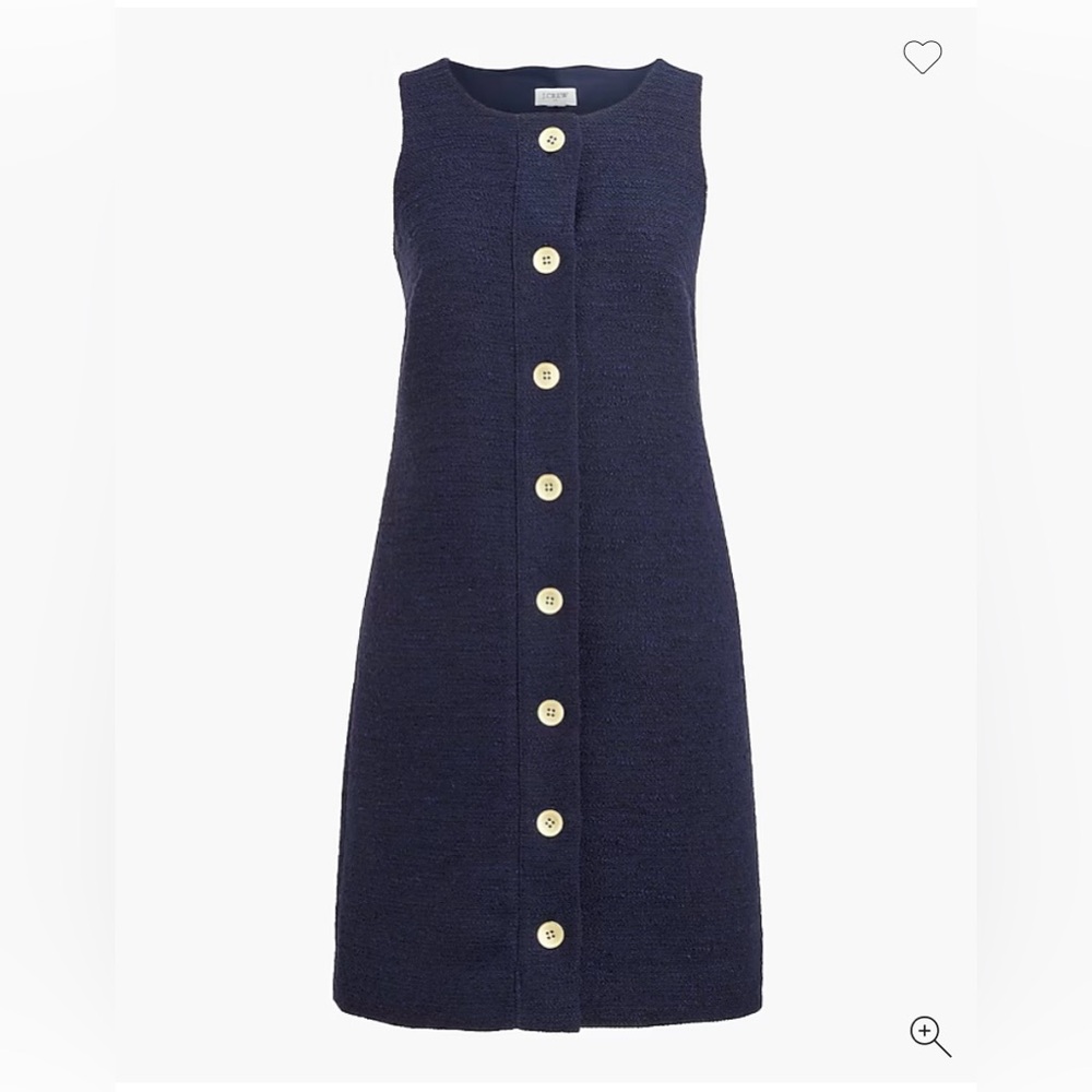 NWT - J. Crew Navy Midi Dress with Button Detail